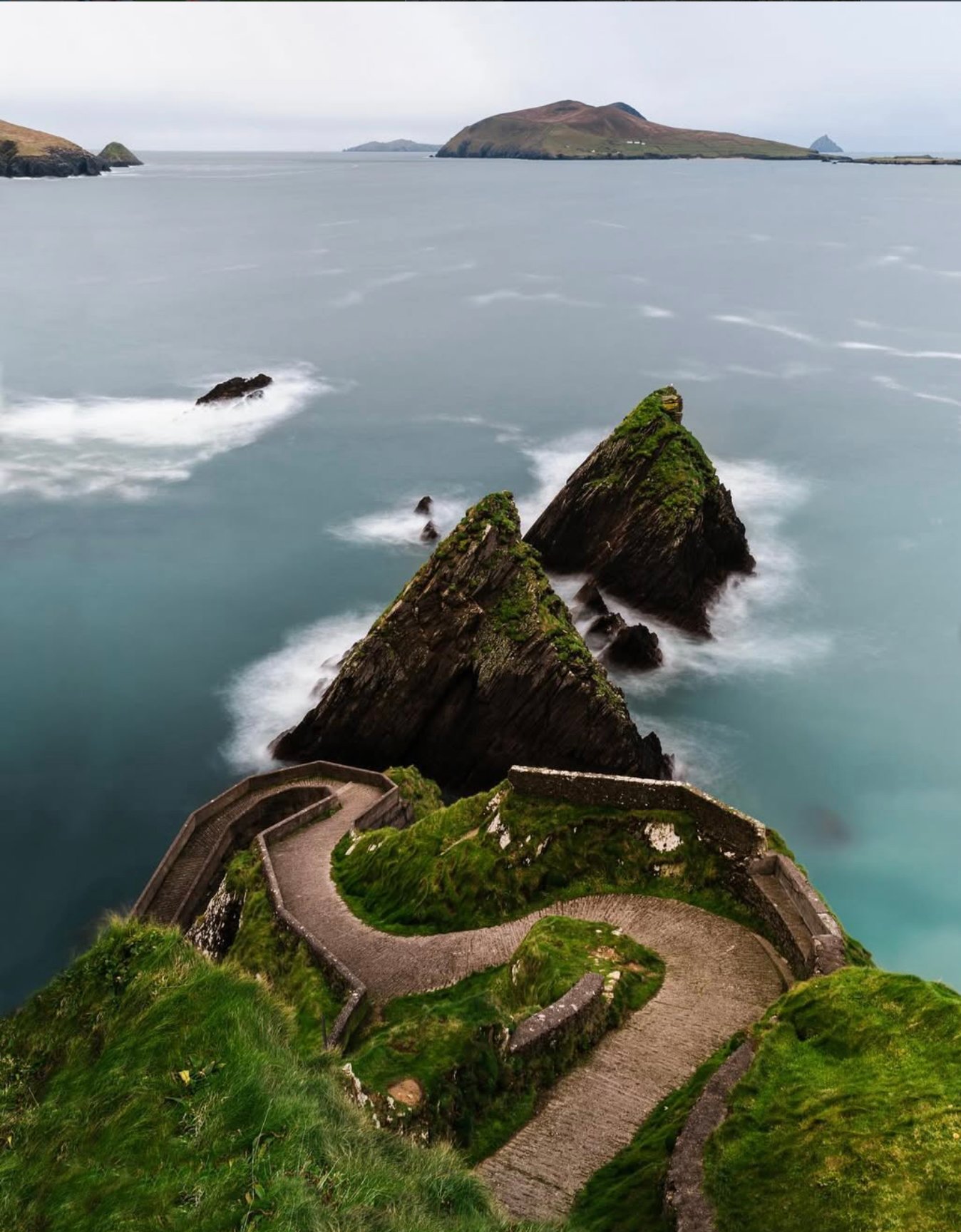 Dunquin Pier on the Dingle Peninsula with the Blasket Islands in the background