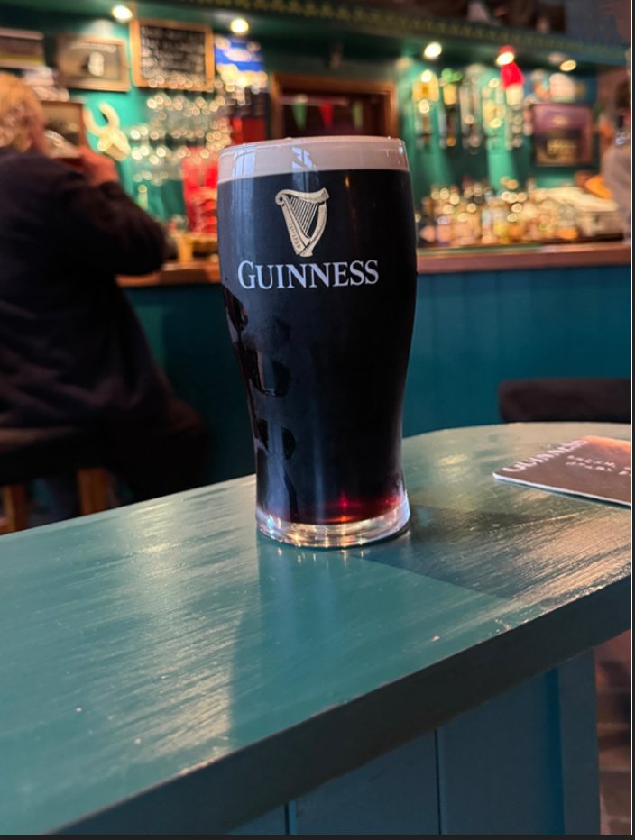 A perfect pint of Guinness in a traditional Irish pub on the Dingle Peninsula